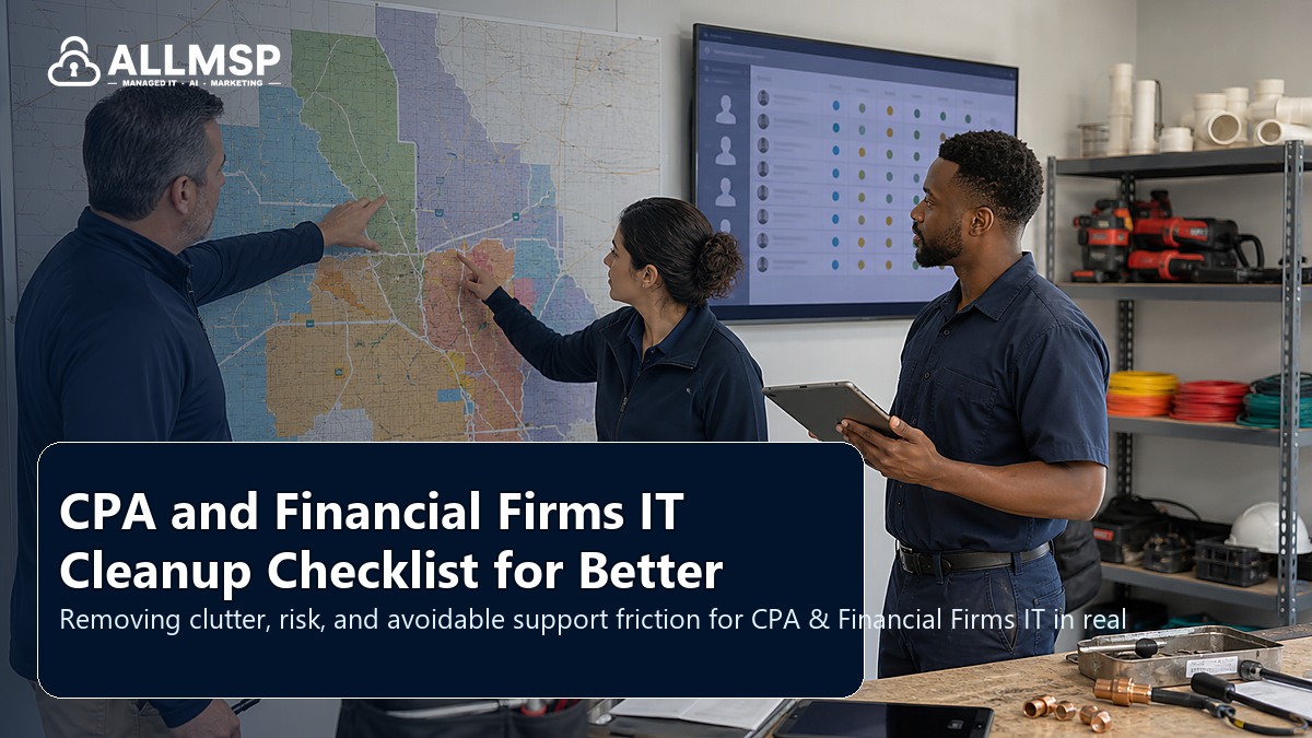 CPA & Financial Firms IT cleanup checklist for Georgia businesses: workflow design, vendor coordination, support patterns, data ownership, reporting, and change control