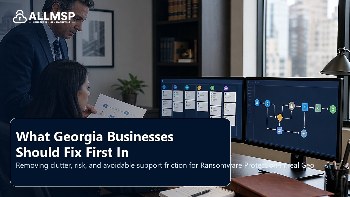 Ransomware Protection cleanup checklist for Georgia businesses: backup scope, restore testing, retention settings, ransomware scenarios, and recovery roles
