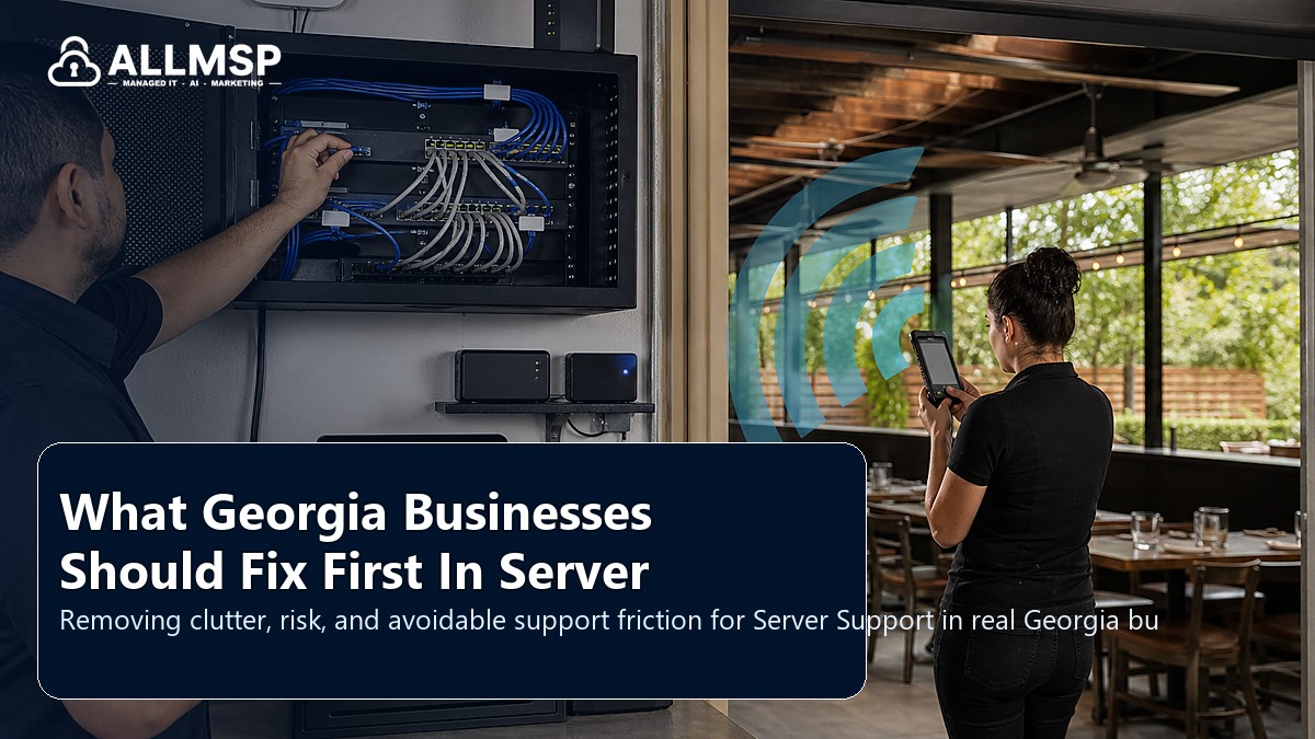 Server Support cleanup checklist for Georgia businesses: equipment inventory, labeling, firmware, monitoring, lifecycle planning, and support documentation