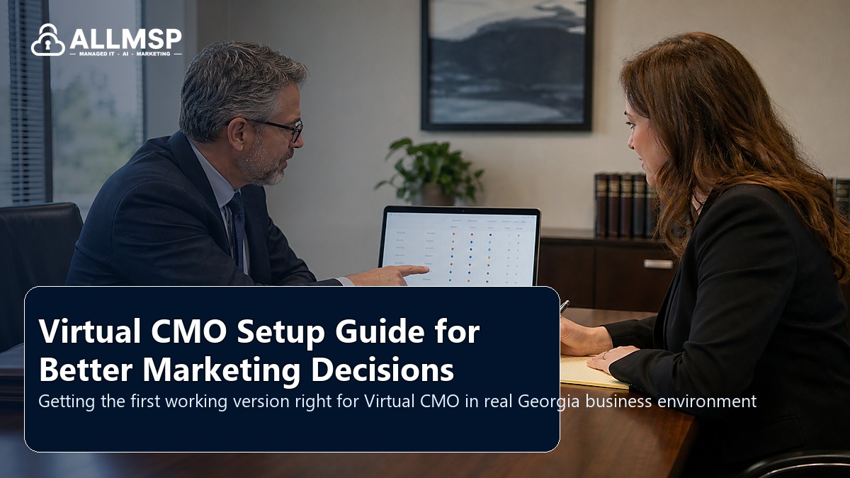 Virtual CMO setup guide for Georgia businesses: workflow design, vendor coordination, support patterns, data ownership, reporting, and change control