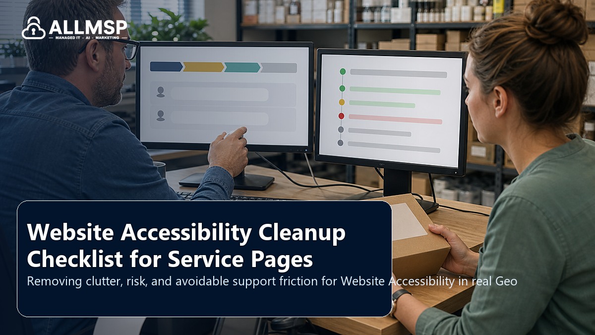 Website Accessibility cleanup checklist for Georgia businesses: local search intent, page quality, speed, form routing, conversion paths, and proof that leads are being captured