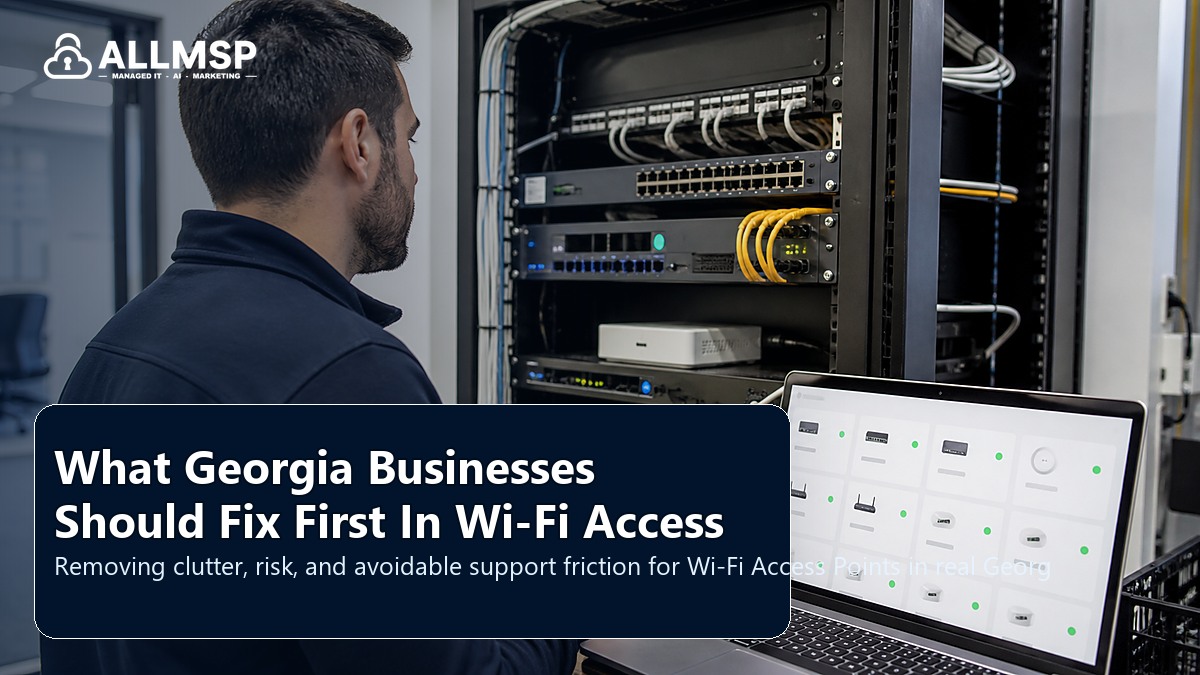 Wi-Fi Access Points cleanup checklist for Georgia businesses: equipment inventory, labeling, firmware, monitoring, lifecycle planning, and support documentation