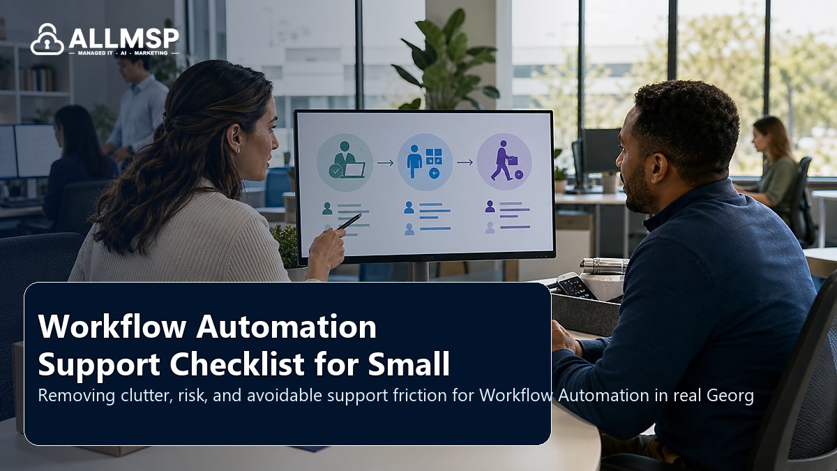 Workflow Automation cleanup checklist for Georgia businesses: workflow design, vendor coordination, support patterns, data ownership, reporting, and change control