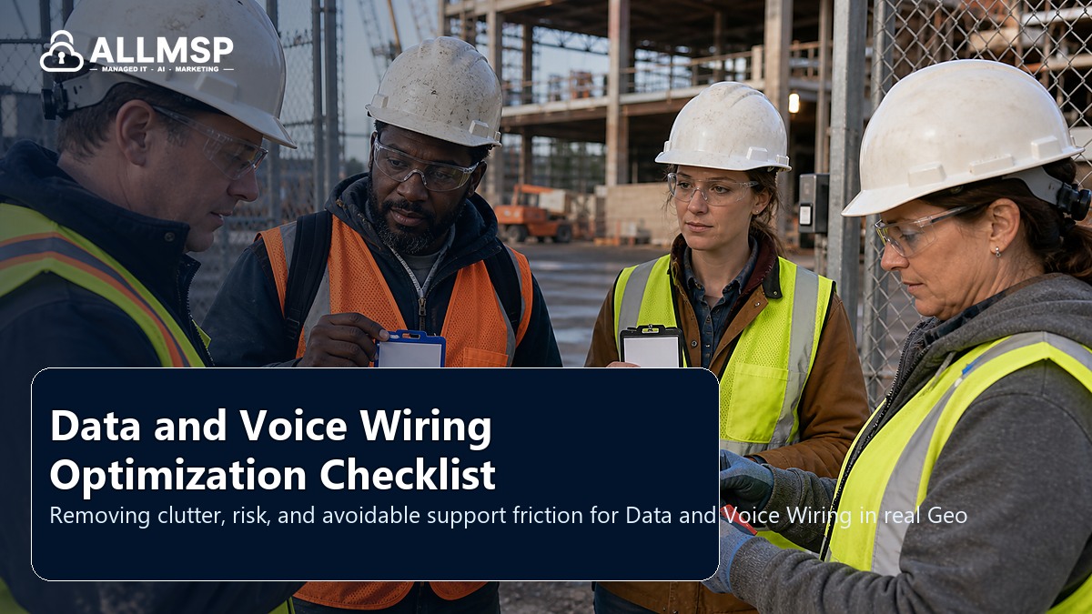 Data and Voice Wiring cleanup checklist for Georgia businesses: equipment inventory, labeling, firmware, monitoring, lifecycle planning, and support documentation