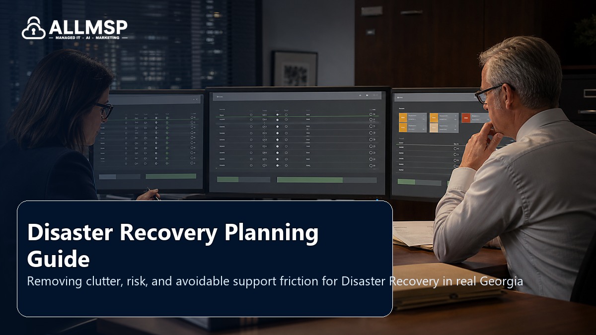 Disaster Recovery cleanup checklist for Georgia businesses: backup scope, restore testing, retention settings, ransomware scenarios, and recovery roles