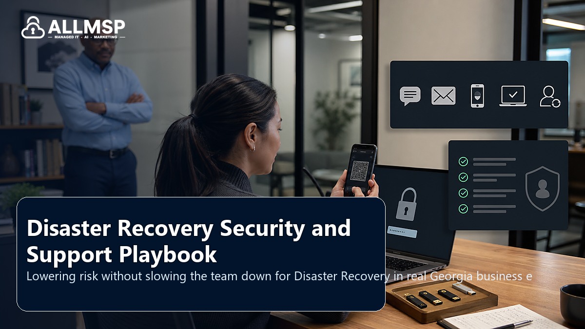 Disaster Recovery security and support playbook for Georgia businesses: backup scope, restore testing, retention settings, ransomware scenarios, and recovery roles