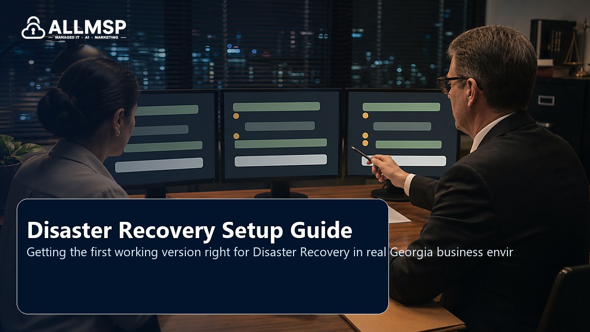 Disaster Recovery setup guide for Georgia businesses: backup scope, restore testing, retention settings, ransomware scenarios, and recovery roles