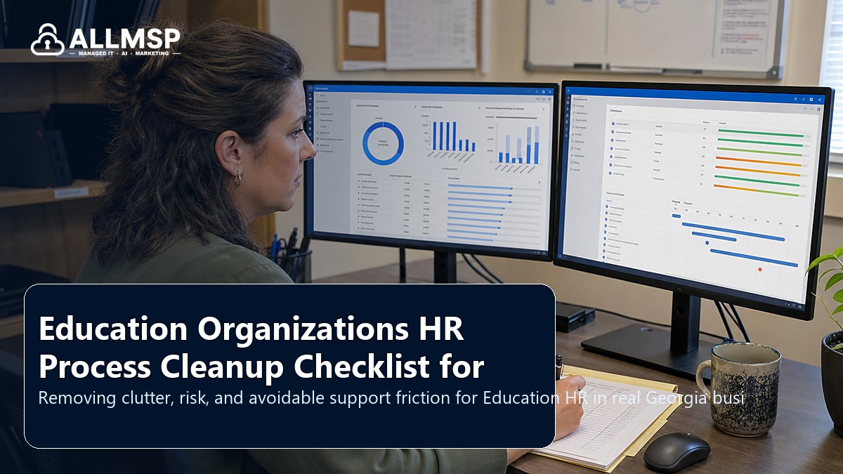 Education HR cleanup checklist for Georgia businesses: employee lifecycle workflows, access handoffs, training expectations, device readiness, and support during transitions
