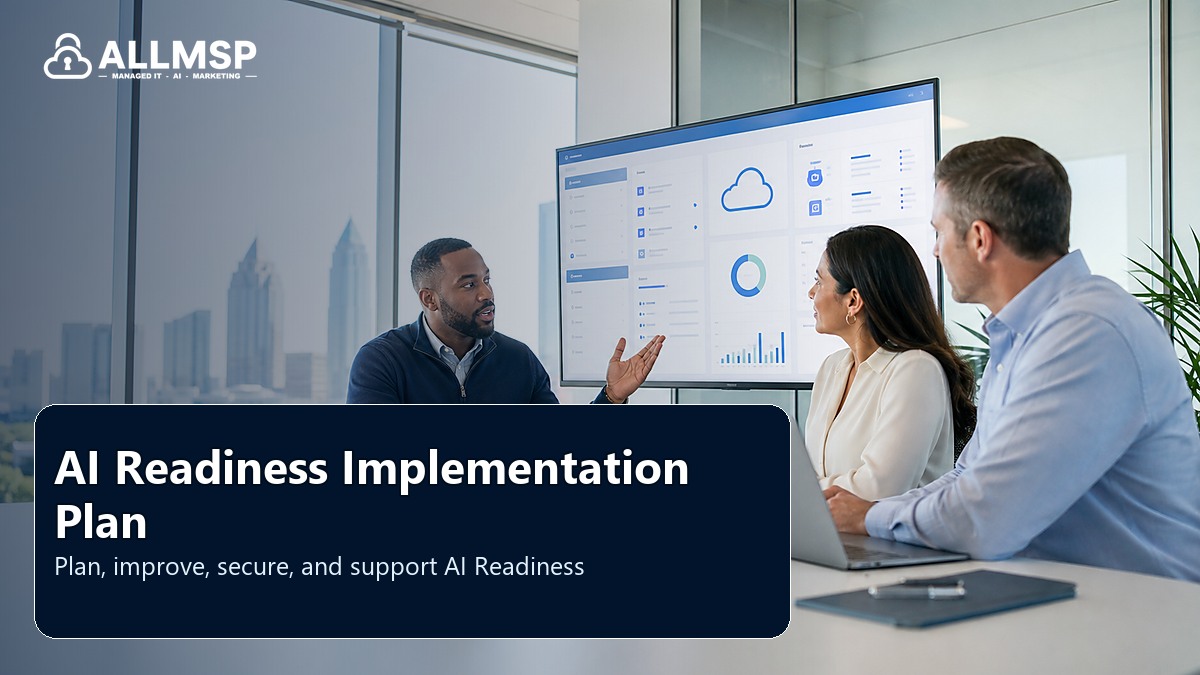 Business leaders planning practical AI readiness with workflows, data, and support in mind.