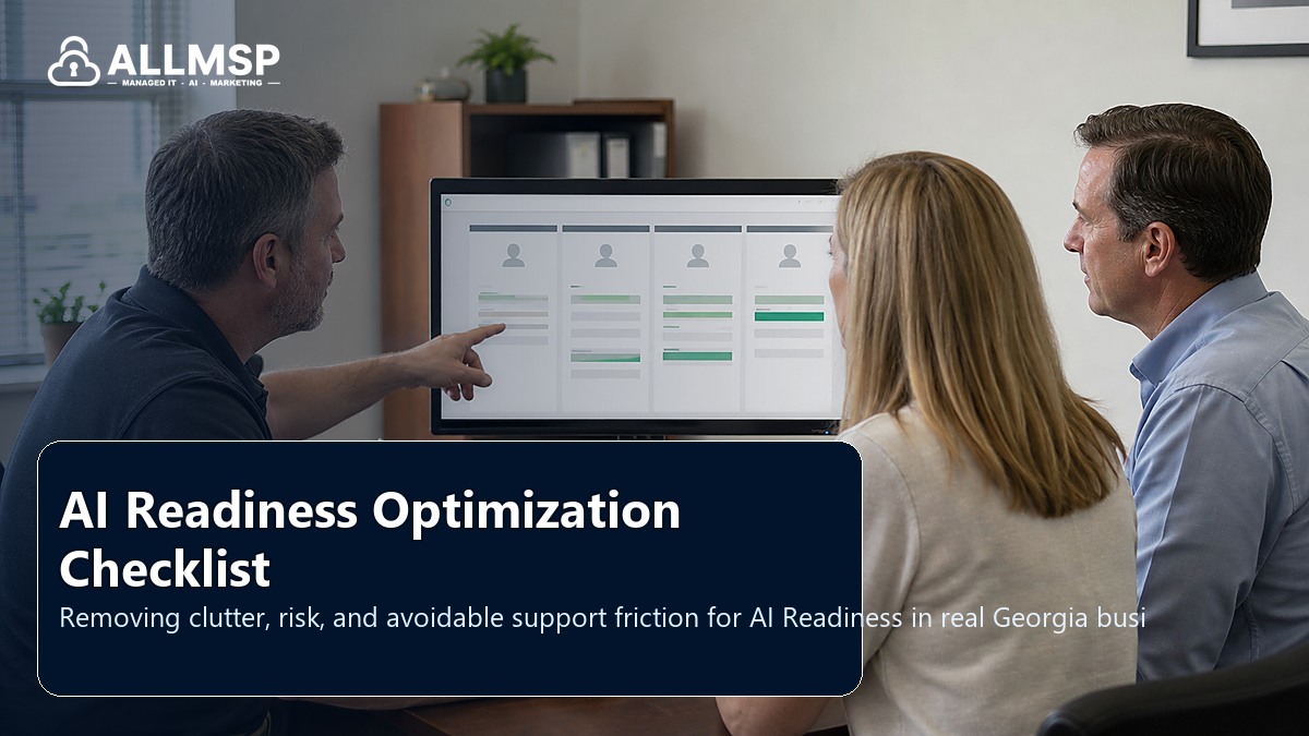 AI Readiness cleanup checklist for Georgia businesses: workflow design, vendor coordination, support patterns, data ownership, reporting, and change control