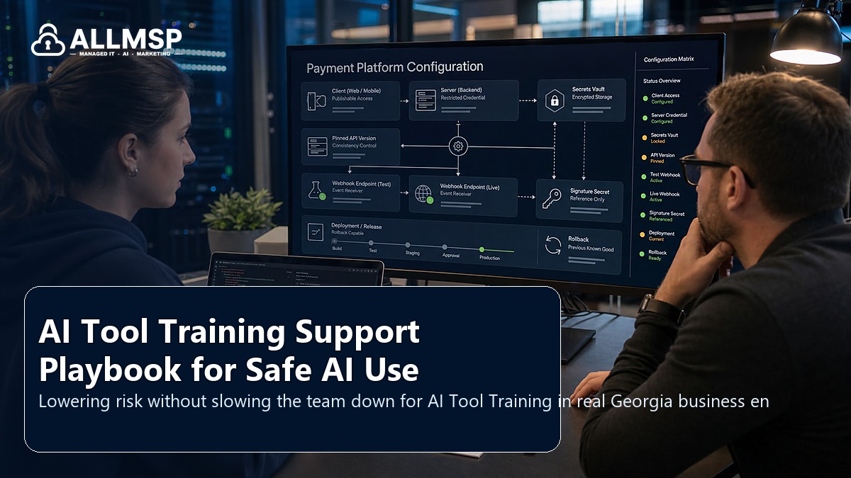 AI Tool Training security and support playbook for Georgia businesses: employee lifecycle workflows, access handoffs, training expectations, device readiness, and support during transitions