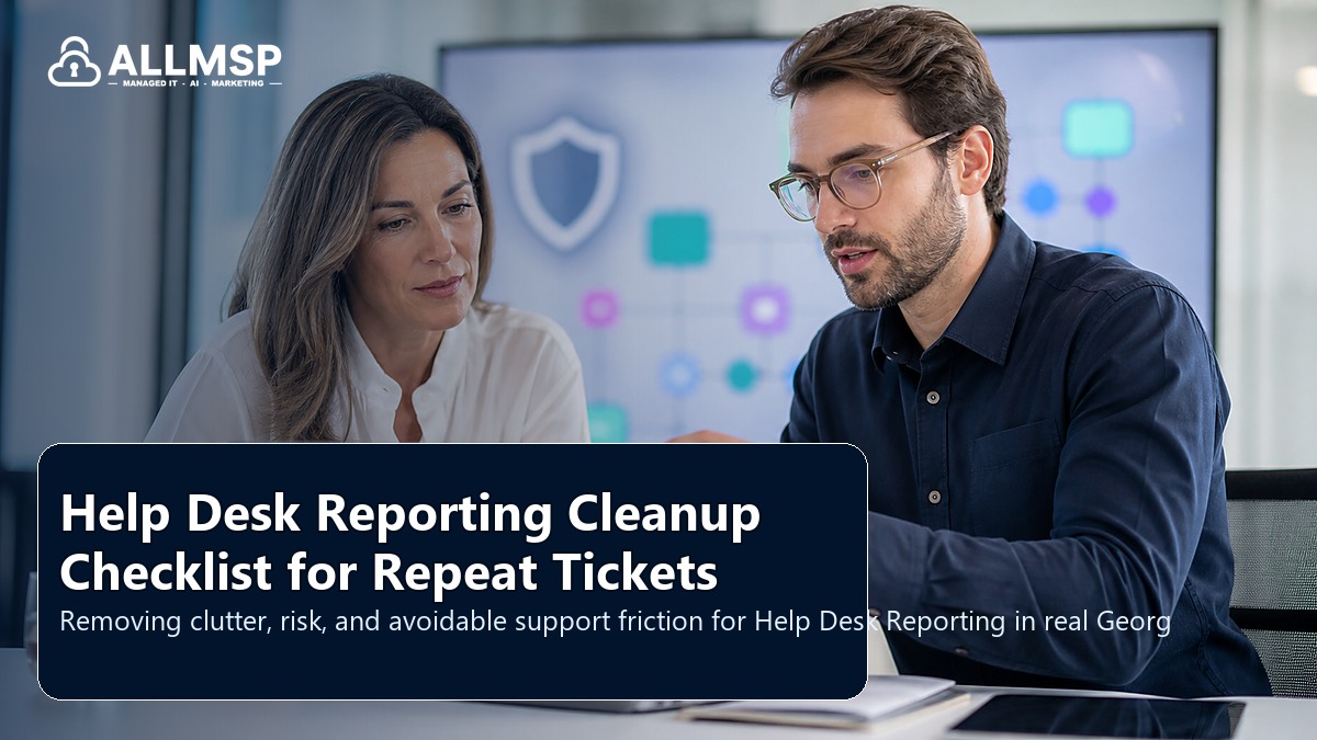 Help Desk Reporting cleanup checklist for Georgia businesses: workflow design, vendor coordination, support patterns, data ownership, reporting, and change control