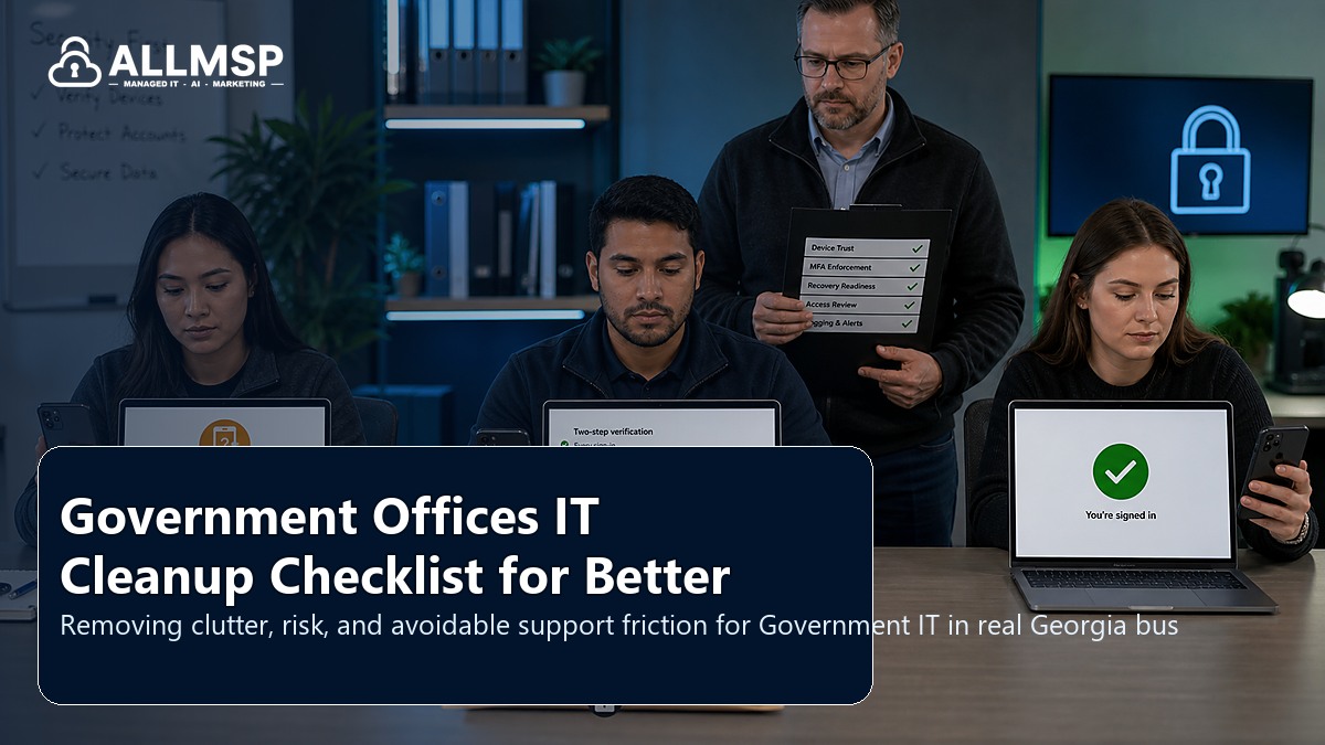 Government IT cleanup checklist for Georgia businesses: workflow design, vendor coordination, support patterns, data ownership, reporting, and change control