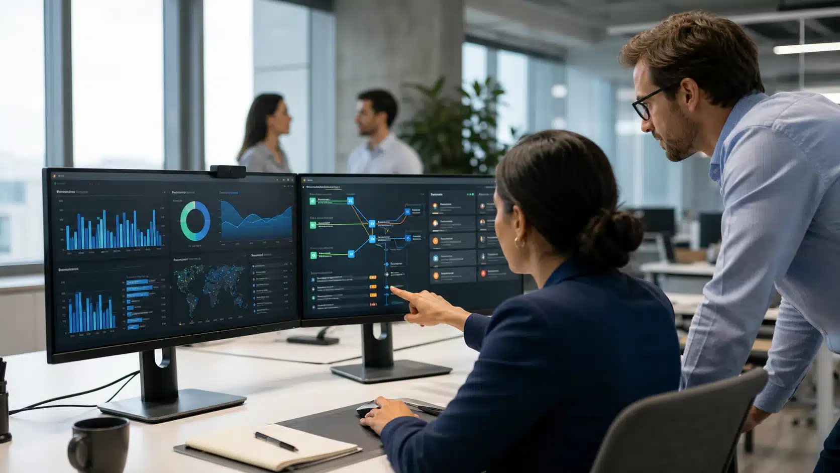 Marketing and sales operations team tracing campaign performance, leads, and follow-up