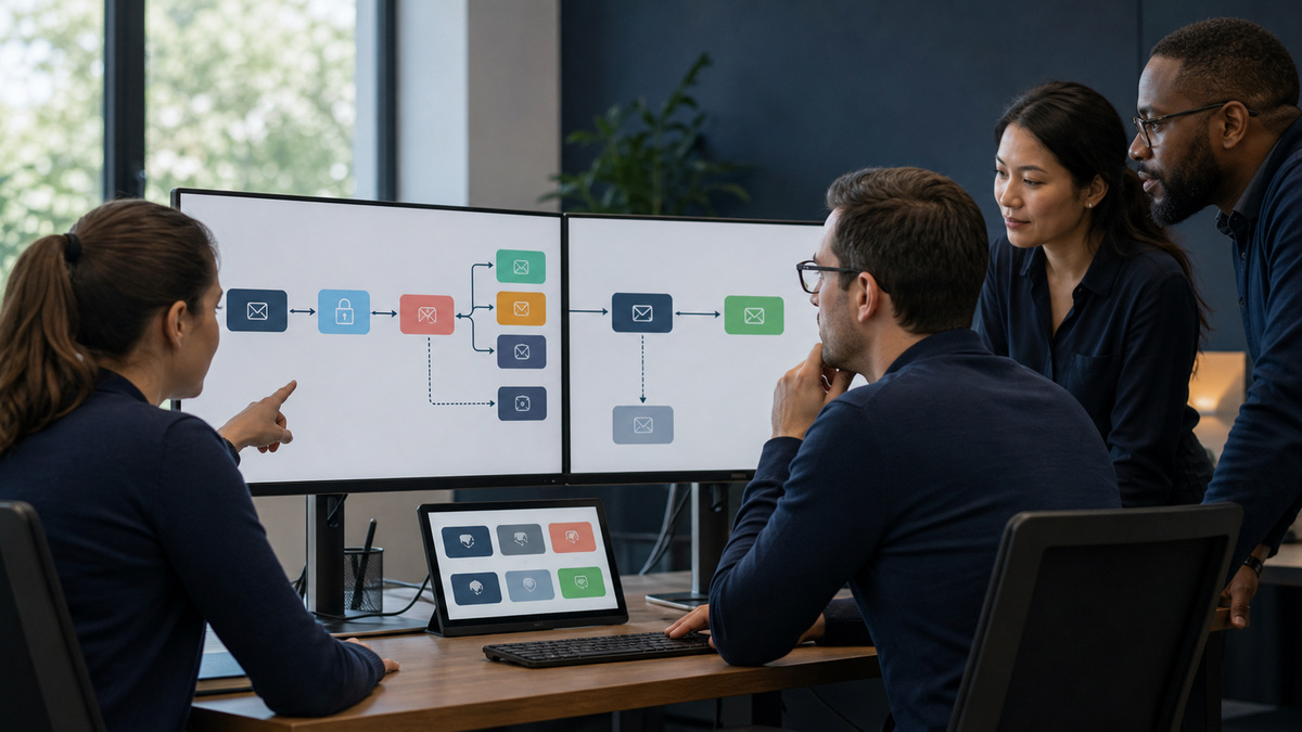 Check Point Harmony Email support workflow: Authenticate notification links and govern restore-request automation