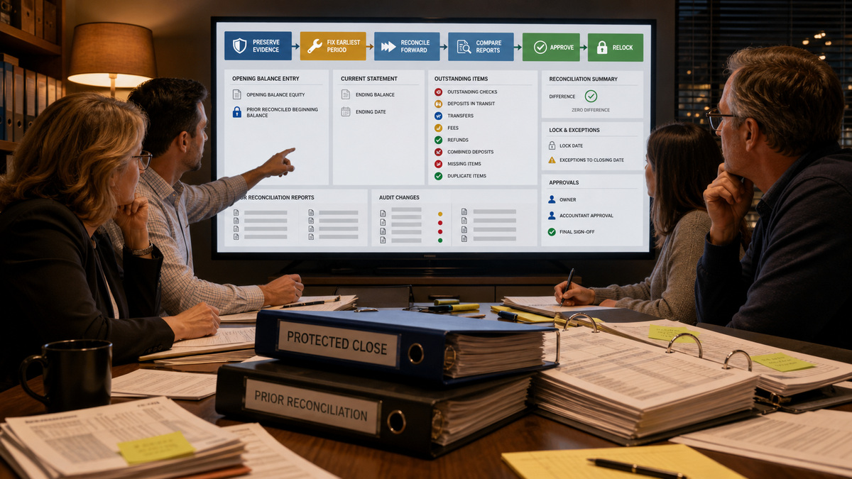 QuickBooks Online support workflow: Reconcile Opening, Beginning, and Ending Balances Separately