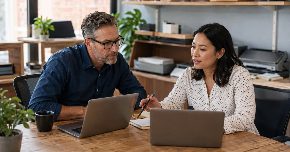 A small-business owner and invited accountant reviewing Wave-style account ownership, collaborator roles, multifactor access, and offboarding
