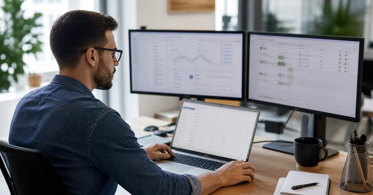 A web analyst configuring GA4-style events and conversions while testing real website interactions and validating incoming data
