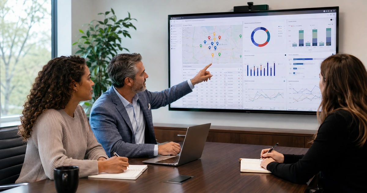 CPA firm team reviews local search visibility, conversion trends, and lead follow-up