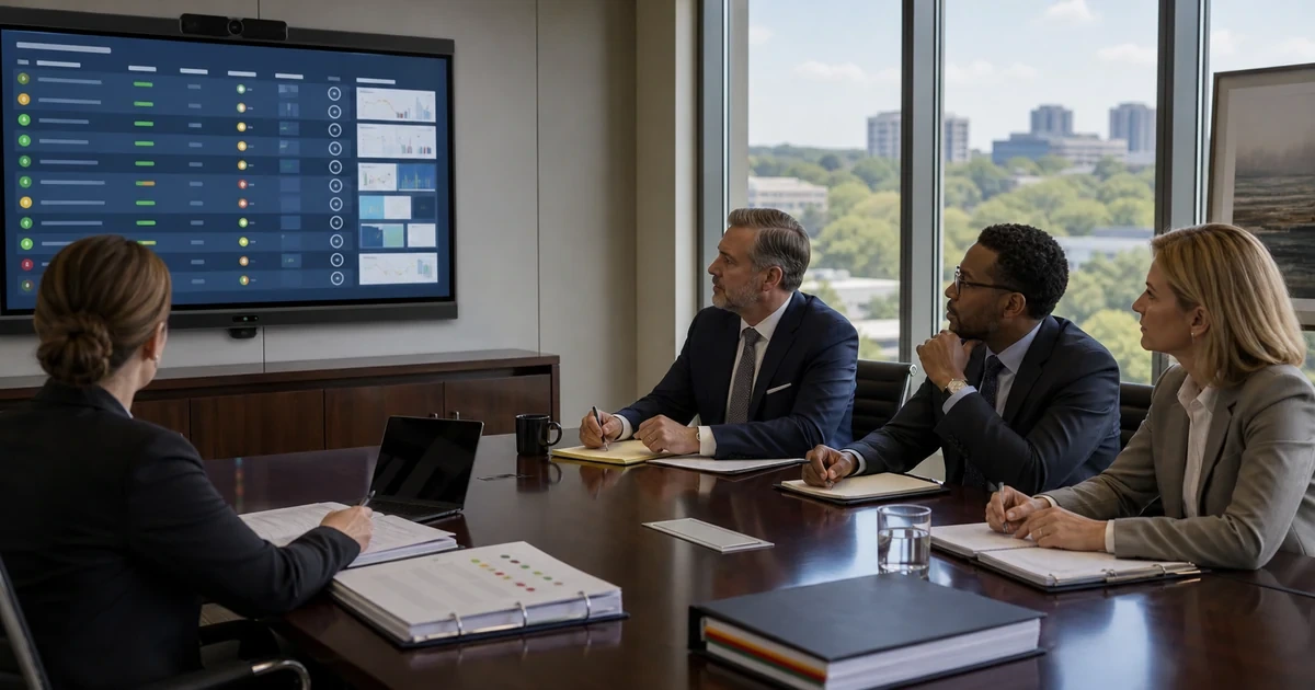 Law firm leaders reviewing approved AI uses client data boundaries human oversight and audit evidence