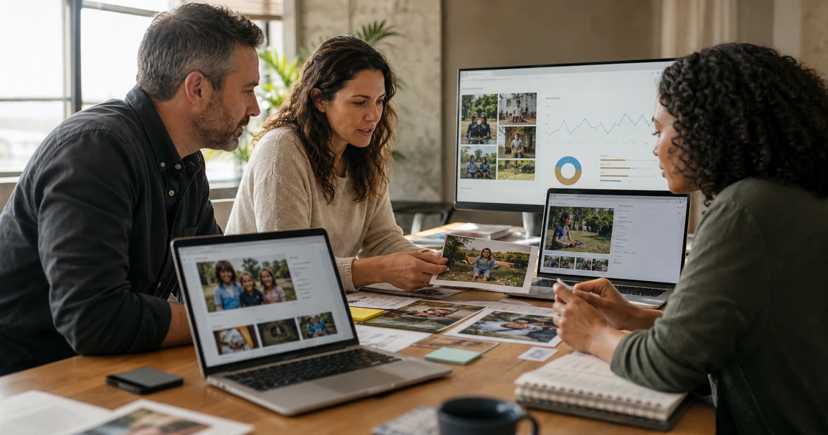 Nonprofit communications and fundraising team connecting program stories campaign assets donations and reporting
