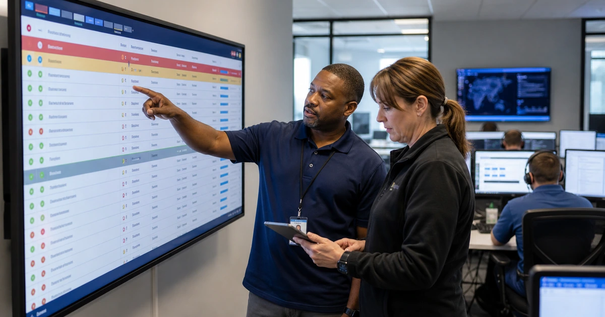 Service desk supervisors auditing ticket priority ownership and escalation status