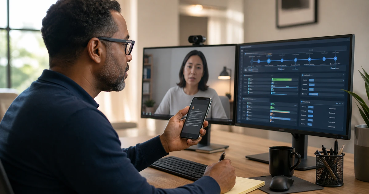 Remote support engineer gathering error evidence from a user before reviewing system diagnostics