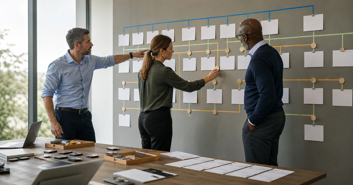Technology and business leaders assigning accountable owners to connected company systems
