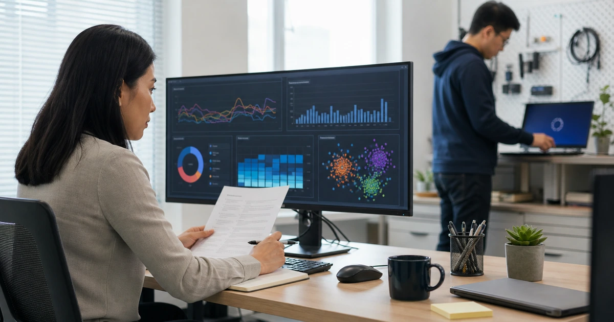 IT service manager analyzing support demand response times and recurring user issues