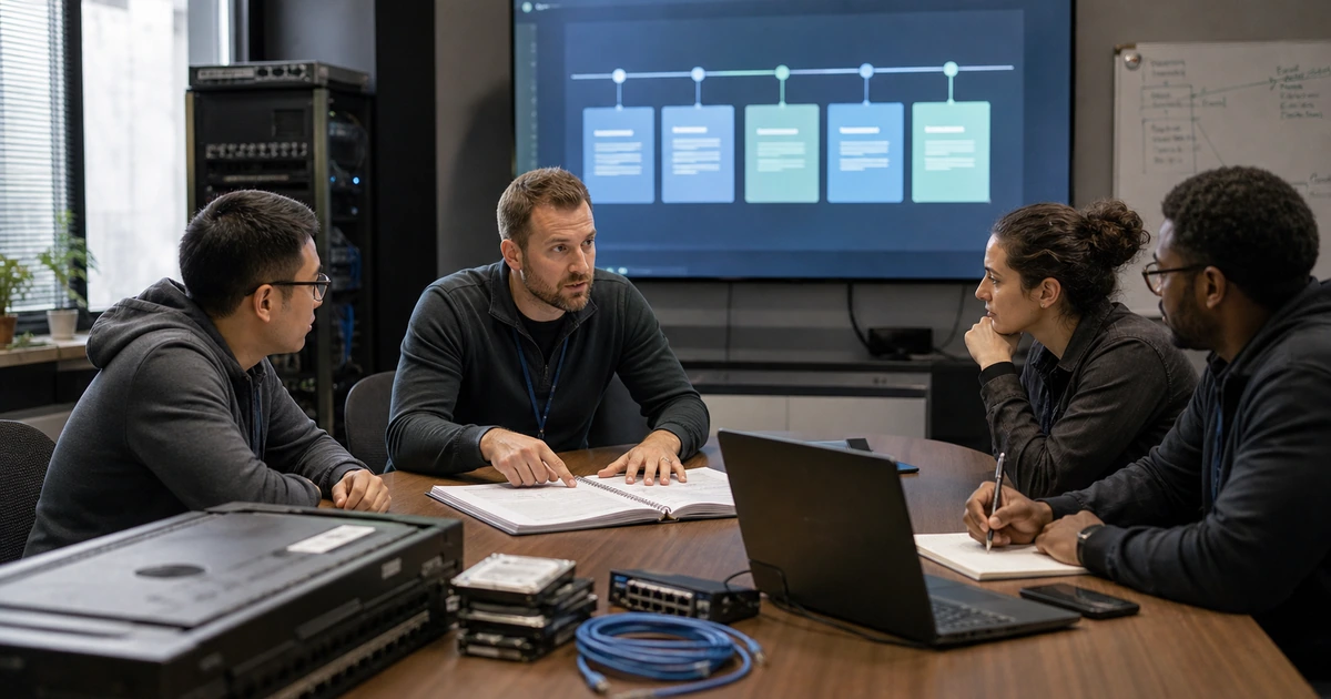 IT and business leaders mapping incident roles clean restore steps and support responsibilities