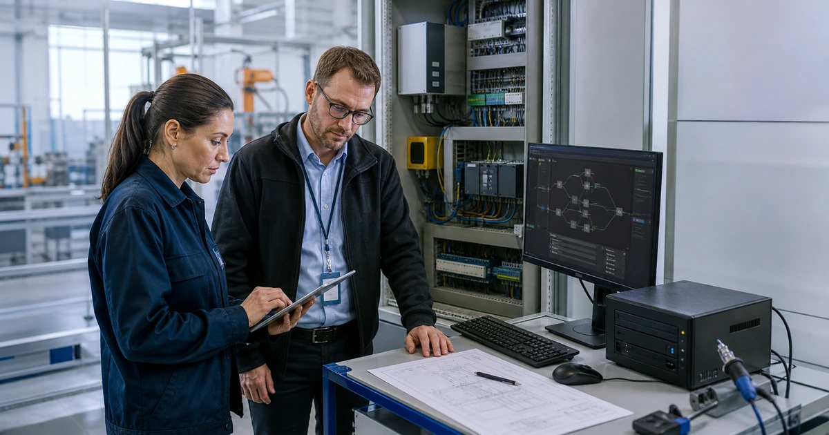 Controls engineer and IT specialist auditing engineering access production dependencies and backup readiness