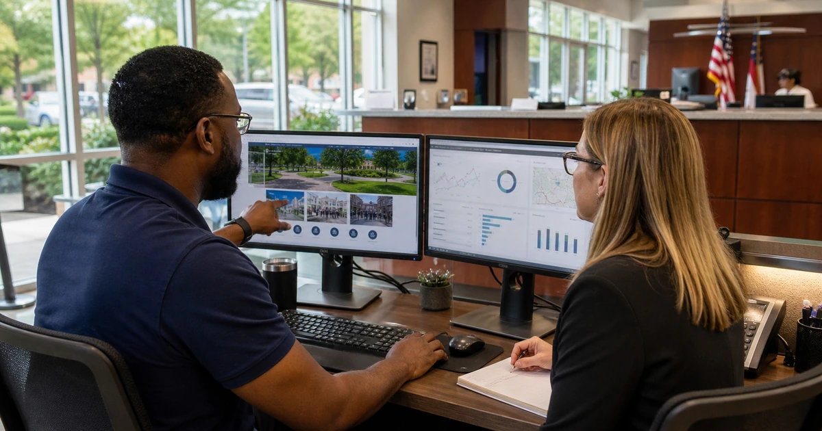 Municipal communications director and IT administrator reviewing website and analytics access