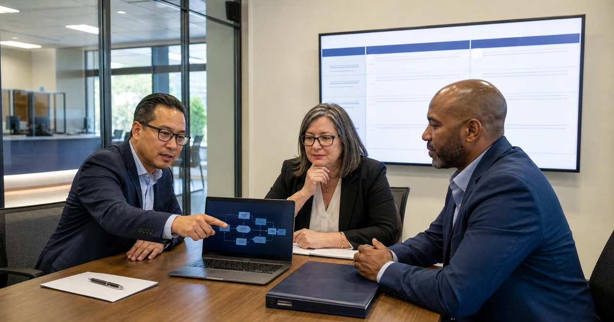 Local government leaders reviewing AI governance public records and service safeguards