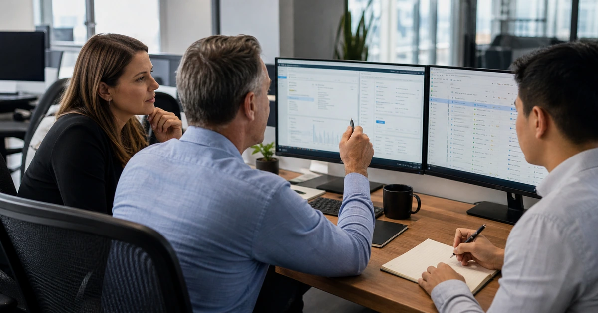 Private equity and portfolio marketing leaders auditing website CRM and advertising account ownership
