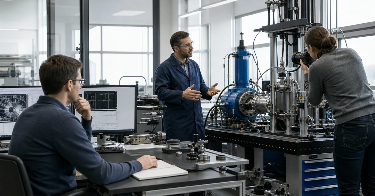 Engineer documenting a real prototype test for technical content search visibility and qualified business inquiries