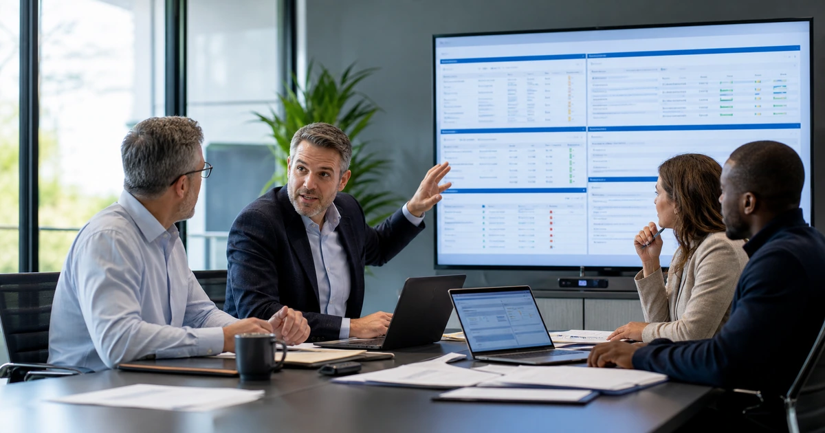 Virtual CIO and business leaders reviewing technology decisions administrative access and accountable owners