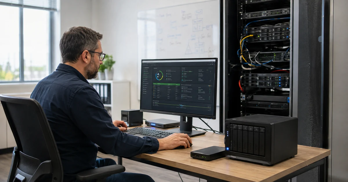 IT technician validating website backup and recovery infrastructure