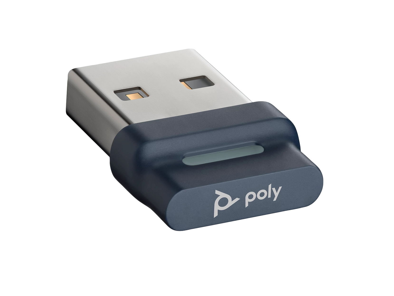 HP product image of a Poly BT700 adapter with a USB-A connector and indicator window.